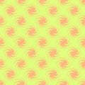 Twisted orange patterns on yellow background. Seamless pattern.